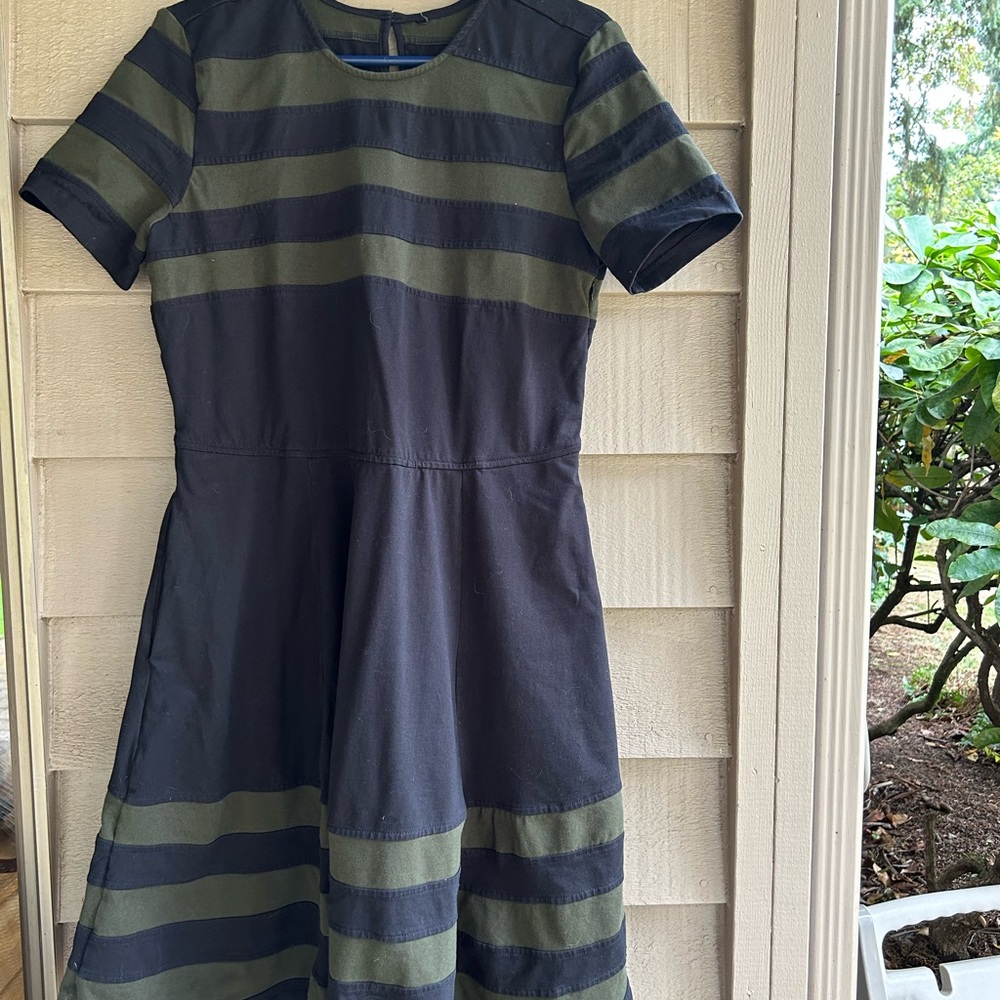 Black with Olive Green dress made in India